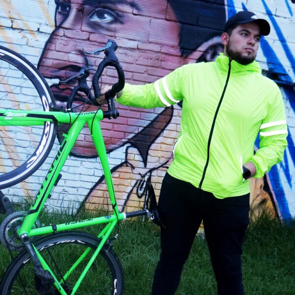 Chaqueta Rompe Vientos Verde Neón